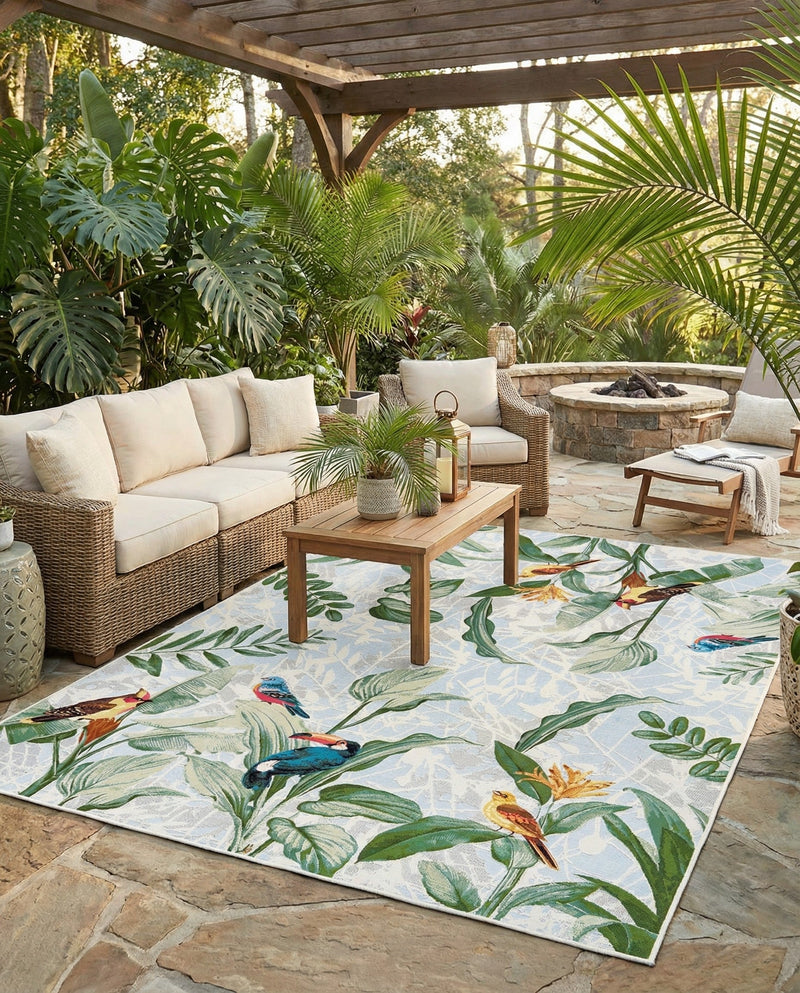 Seaside Blooms Collection Area Rug -  Tropic Rectangle Multi  lifestyle 16