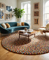 Woolen Sphere Collection Area Rug - Orbsburg (Multi) Round Multi  lifestyle 76