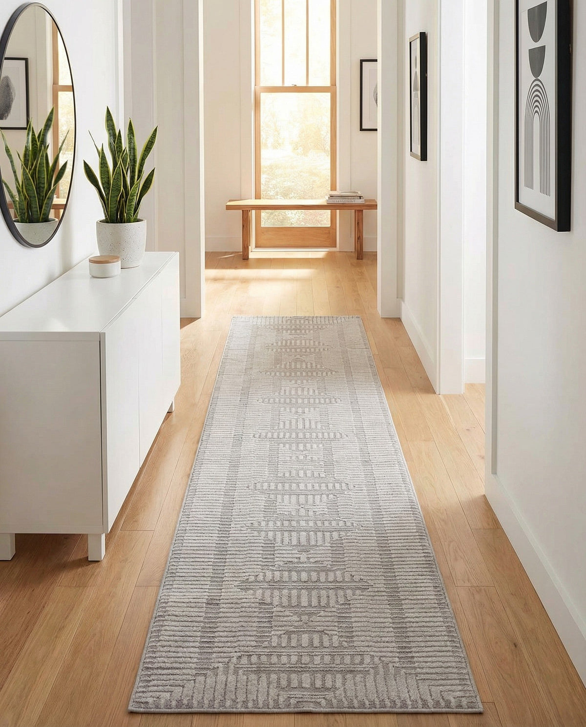 Haven Tapestry Collection Area Rug -  TranquilGlade Runner Twilight Stone Gray  lifestyle 34