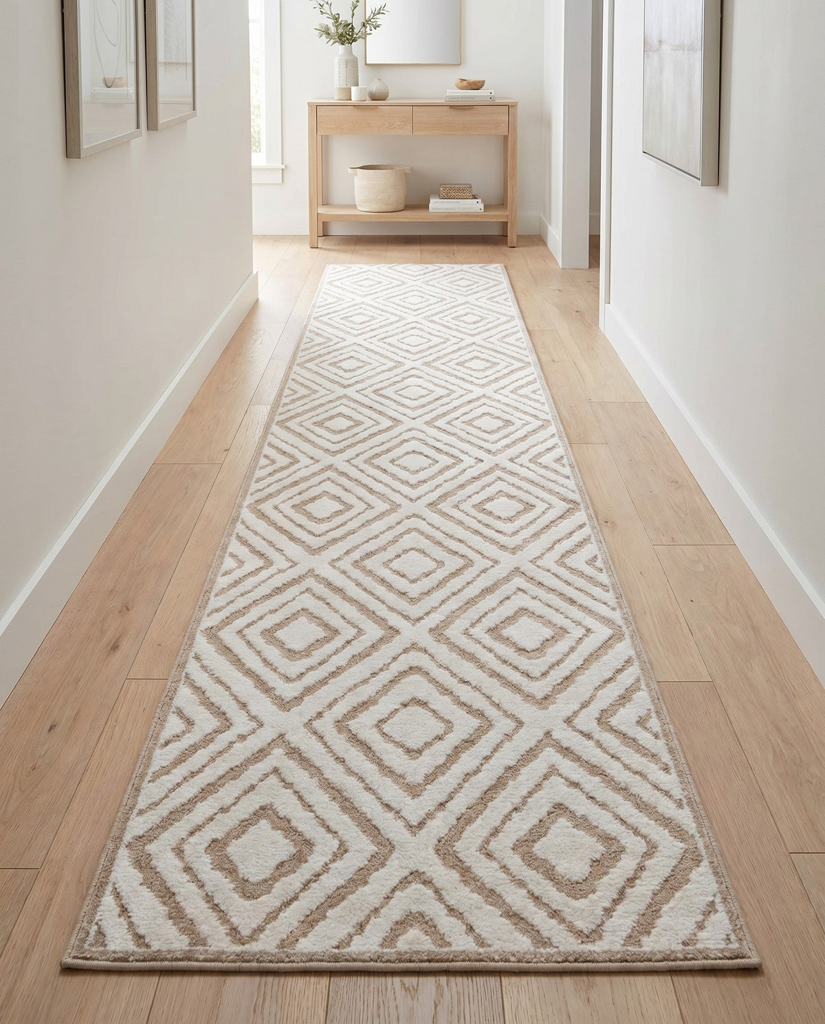 Sanctuary Retreat Collection Area Rug -  Oasis Runner Snow White  lifestyle 59