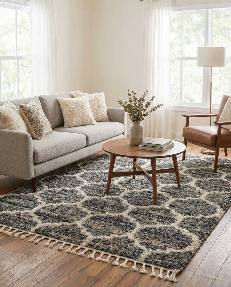 Cozy Cove Shag Collection Area Rug - Marina Rectangle Gray  lifestyle 21