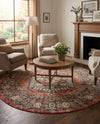 Eden Oasis Collection Area Rug -  Refuge (Terracotta) Round Terracotta  lifestyle 73