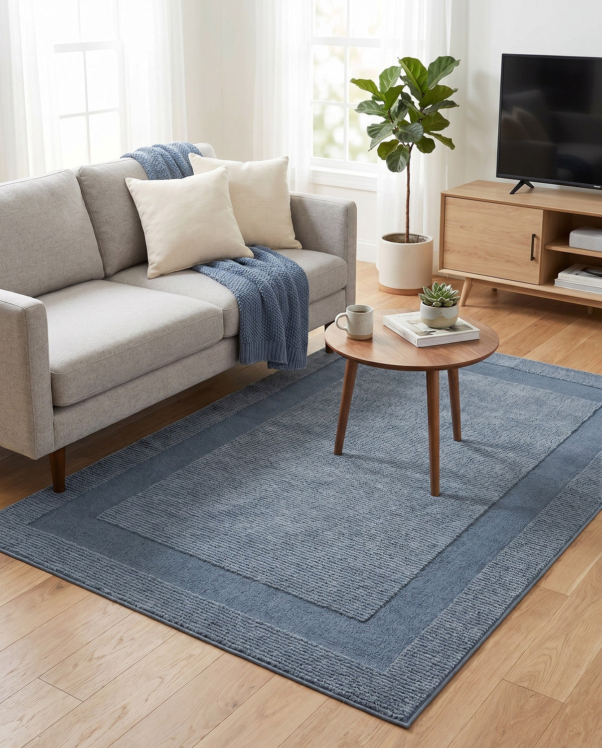 Haven Tapestry Collection Area Rug -  EmberHollow Rectangle Slate Blue  lifestyle 8