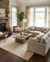Hampton Stripes Wool Collection Area Rug - Montauk Rectangle Beige  lifestyle 47