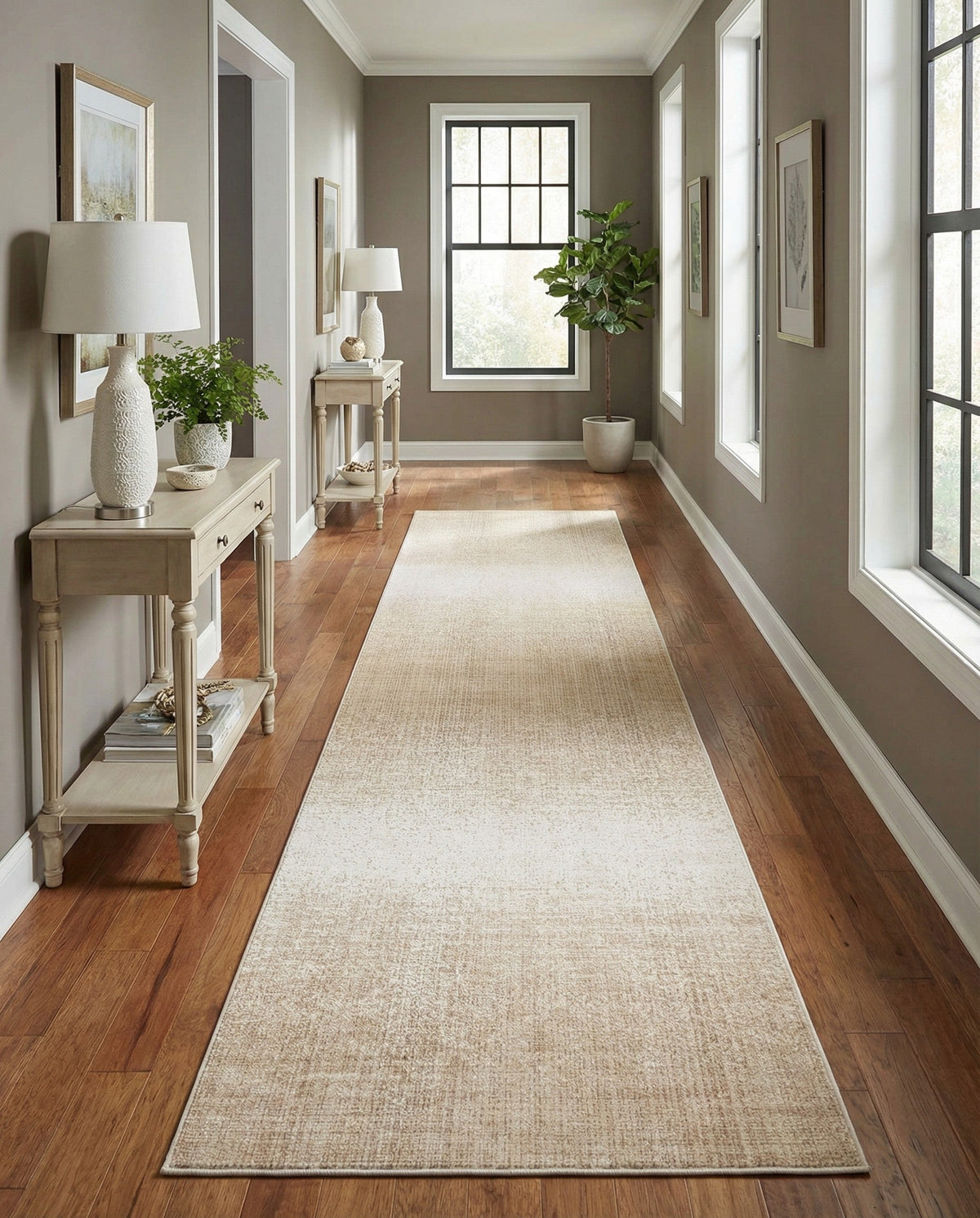 Jewel Oasis Collection Area Rug - Sapphire (Ivory) Runner Ivory  lifestyle 160
