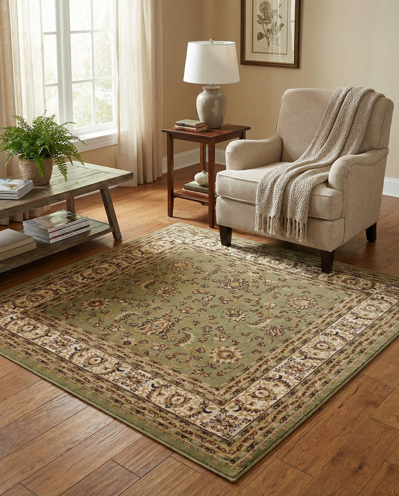 Jaipur Elegance Collection Area Rug -  Nahargarh (Green) Square Green  lifestyle 38