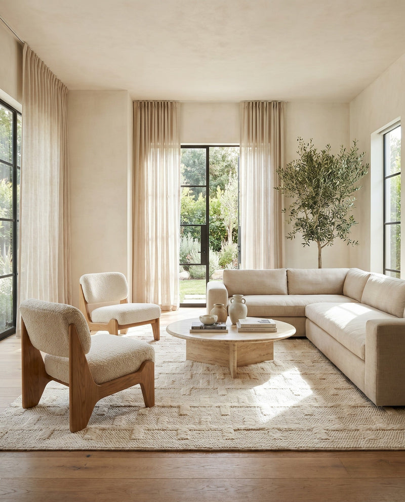 Lana Tasmanian Wool Collection Area Rug - Freycinet Square Ivory  lifestyle 32