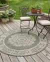 Patio Heritage Collection Area Rug - Savannah (Green) Round Green  lifestyle 62