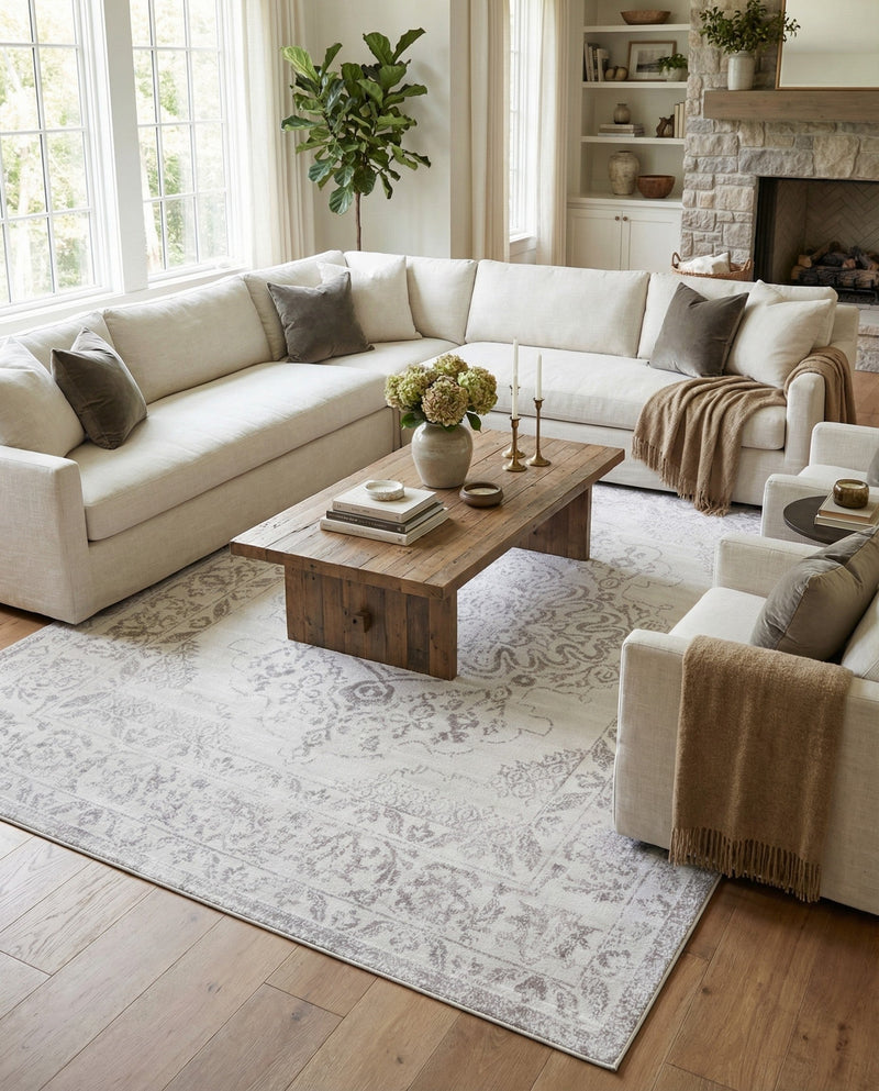 Cambridge Classics Collection Area Rug -  Magdalene (Ivory) Rectangle Ivory  lifestyle 14