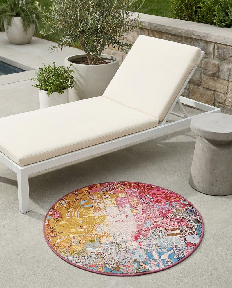 Urban Terrace Collection Area Rug -  Terrace Round Multi  lifestyle 65