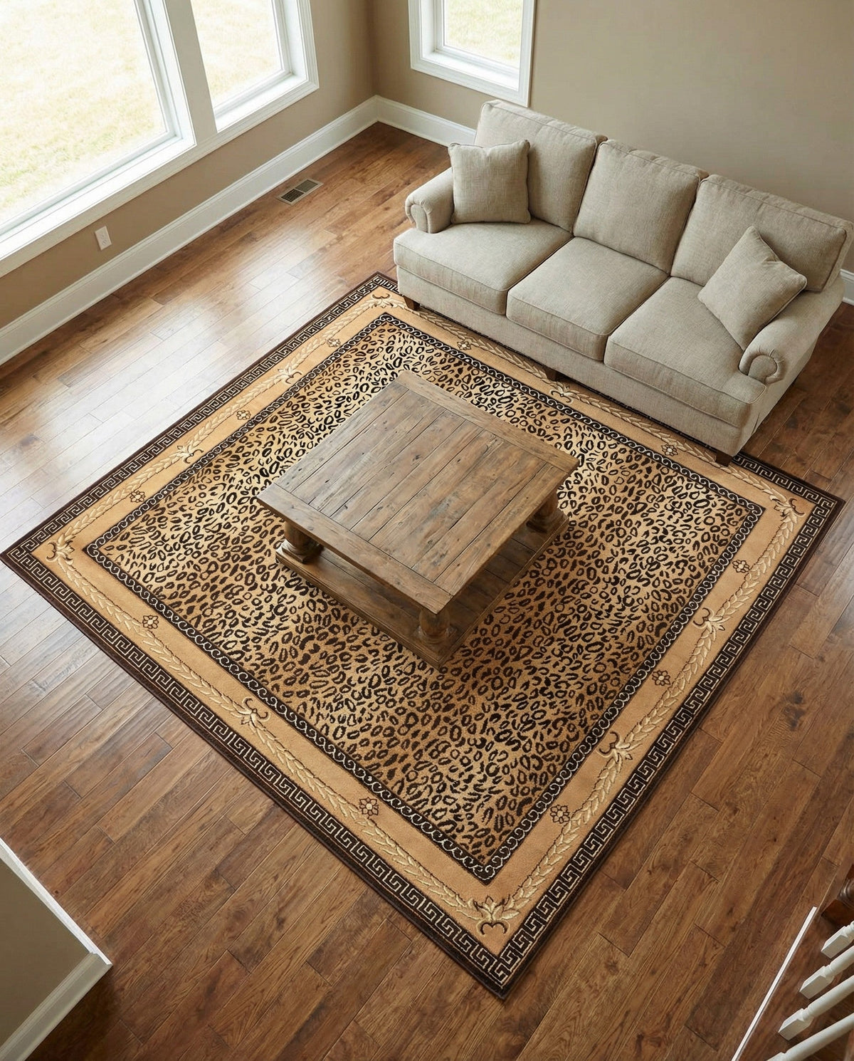 Savannah Sojourn Collection Area Rug -  Limpopo Square Brown  lifestyle 54