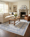 Horizon Collection Area Rug -  Meridian Rectangle Ivory Blue  lifestyle 16