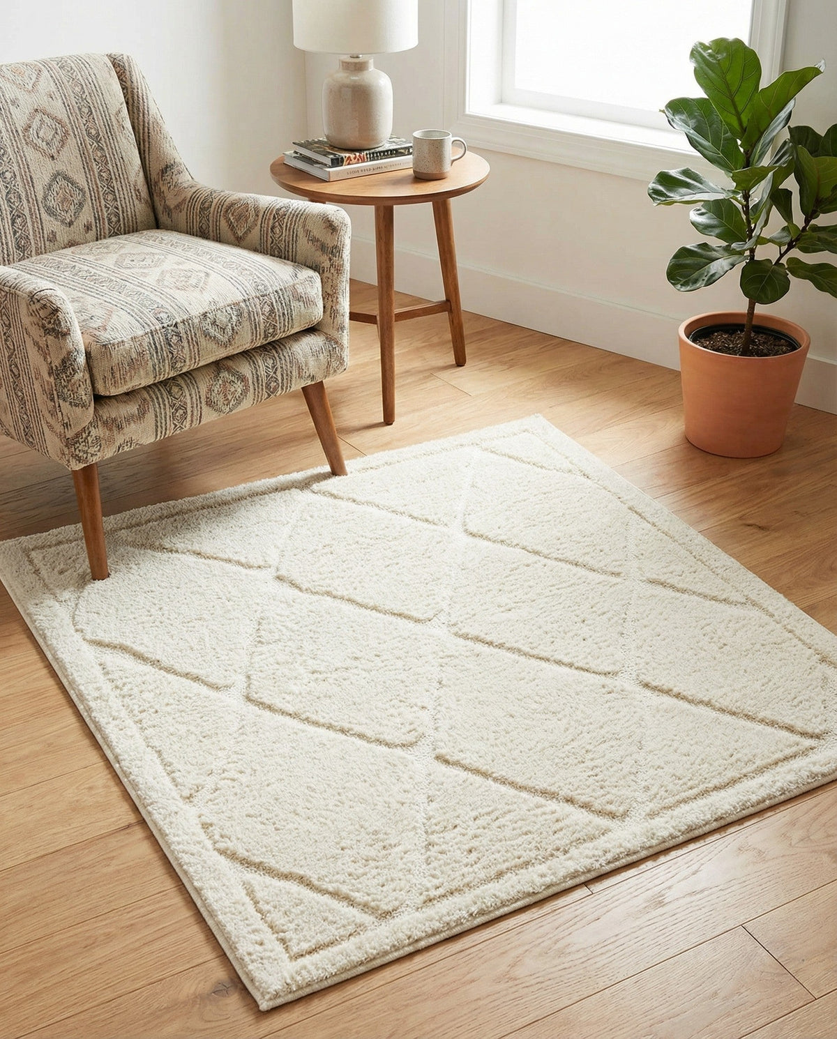 Trellis Haven Collection Area Rug - Havenwood Square Ivory  lifestyle 109