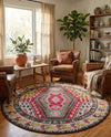 Sedona Vista Collection Area Rug -  Anasazi Round Multi  lifestyle 54