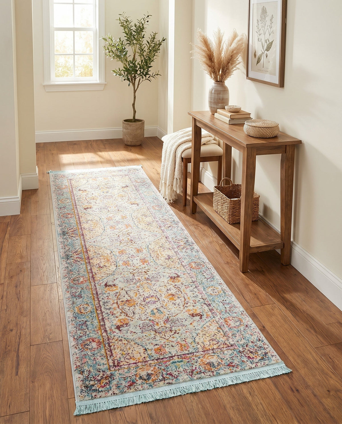 Caribbean Breeze Collection Area Rug -  Xcalak Runner Light Blue  lifestyle 117