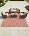 Savannah Pergola Collection Area Rug -  Pavilion (Rust Red) Square Rust Red  lifestyle 47