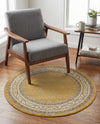 Soho Elegance Collection Area Rug -  Mercer (Yellow) Round Yellow  lifestyle 32