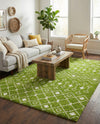 Berber Lattice Shag Collection Area Rug - Atlas (Green) Rectangle Green  lifestyle 8