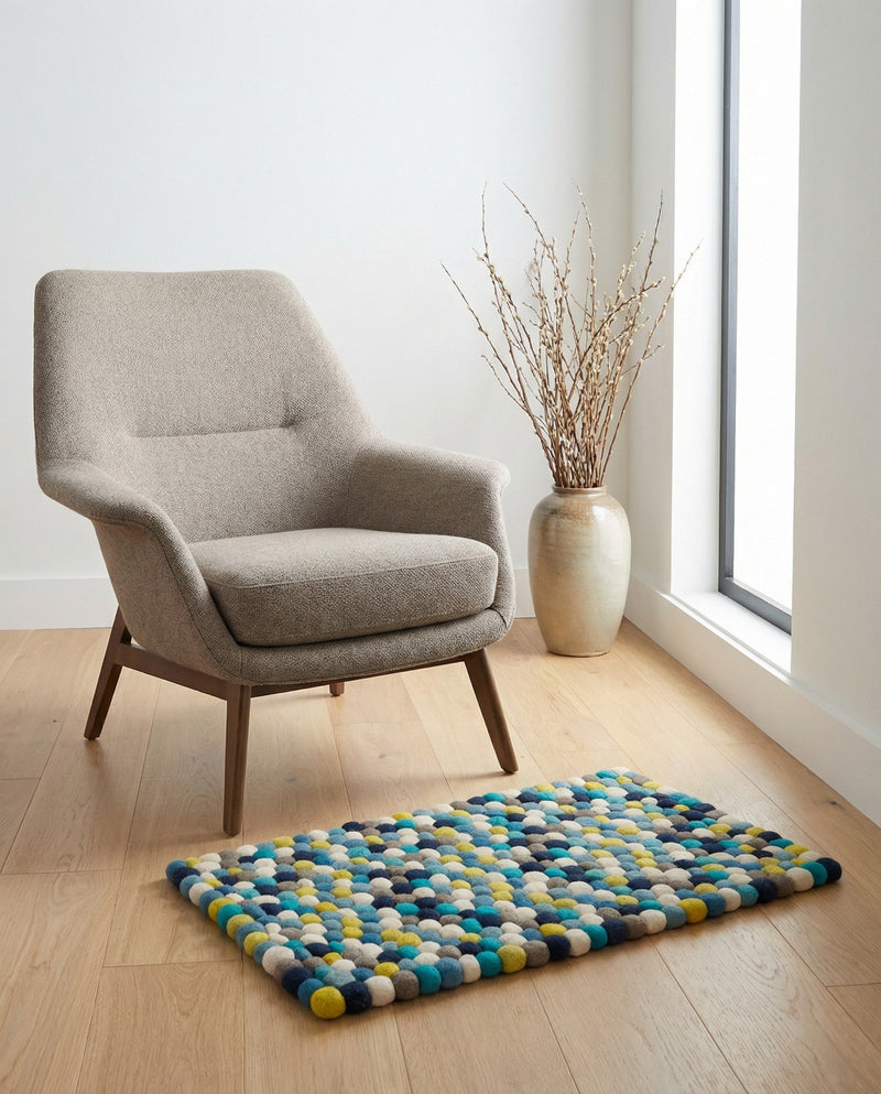 Woolen Sphere Collection Area Rug - Orbsburg (Blue) Rectangle Blue  lifestyle 4