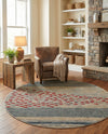 Zagros Oasis Collection Area Rug -  Kermanshah Round Blue  lifestyle 59