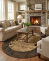 Bistro Lounge Collection Area Rug -  Affogato Oval Beige  lifestyle 59