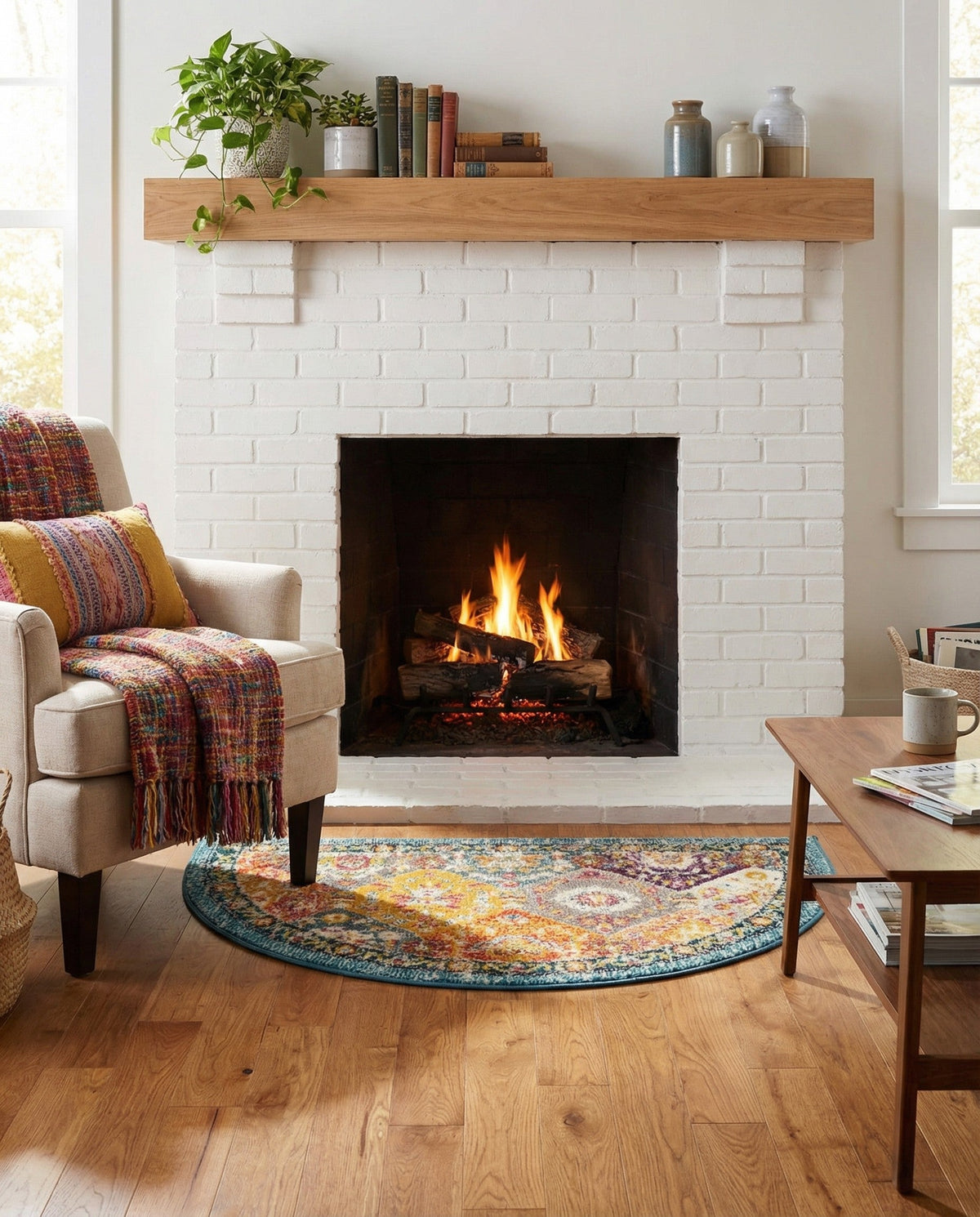 Brighton Terrace Collection Area Rug -  Rottingdean (Multi) Hearth Multi  lifestyle 82