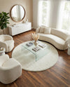 Cozy Comfort Shag Collection Area Rug - Haven (White) Round White  lifestyle 36