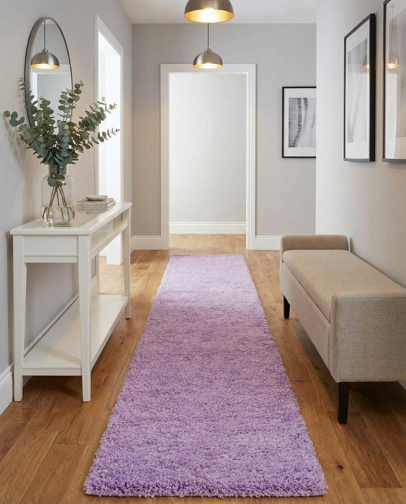Plush Oasis Collection Area Rug - Serenity (Lilac) Runner Lilac  lifestyle 52