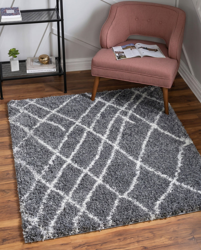 Cozy Haven Shag Collection Area Rug - Serenity (Pebble Gray) Square Pebble Gray  lifestyle 63