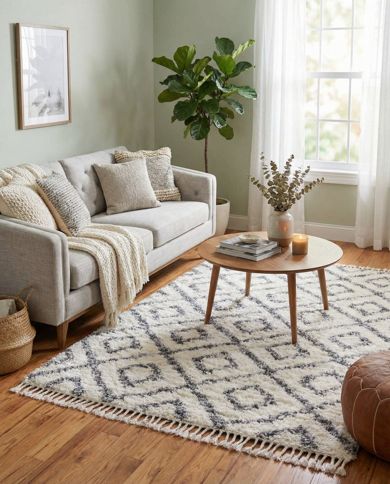 Cozy Cove Shag Collection Area Rug -  Dunes Rectangle Ivory  lifestyle 26
