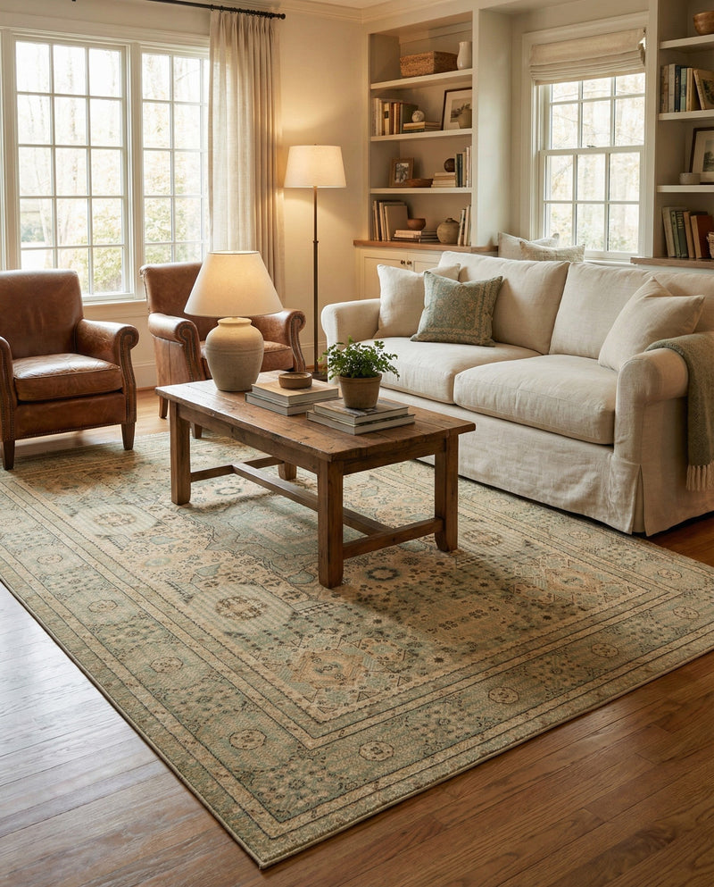 Ottoman Elegance Collection Area Rug - Sultan Rectangle Light Green  lifestyle 68