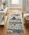 Colorburst Oasis Collection Area Rug -  Mosaic Runner Ivory Gray Blue  lifestyle 68