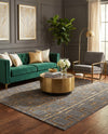 Hollywood Luxe Collection Area Rug -  Beverly (Gray Gold) Square Gray Gold  lifestyle 49