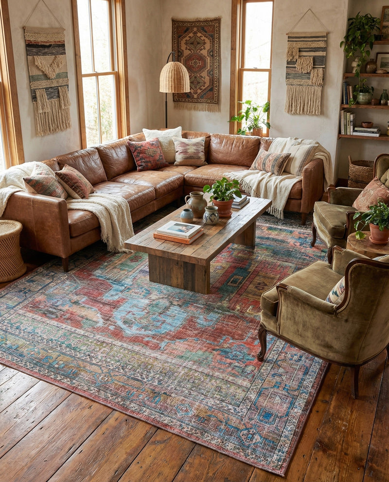 Zahara Oasis Collection Area Rug - Sahara Rectangle Multi  lifestyle 33