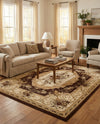 Versailles Elegance Collection Area Rug -  Louveciennes (Brown) Rectangle Brown  lifestyle 22
