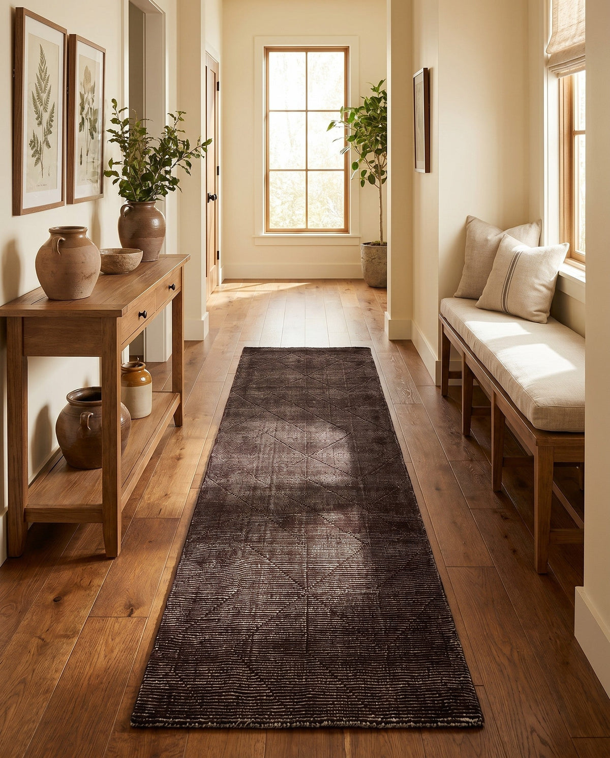 Nordic Loom Geometric Collection Area Rug - Oslo Runner Jet Black  lifestyle 180