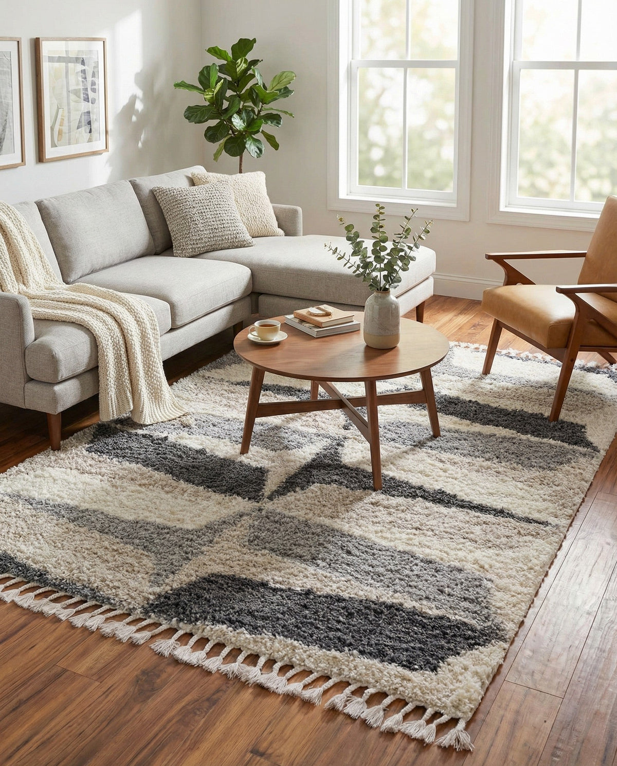 Cozy Cove Shag Collection Area Rug -  Tidewater Rectangle Gray  lifestyle 20