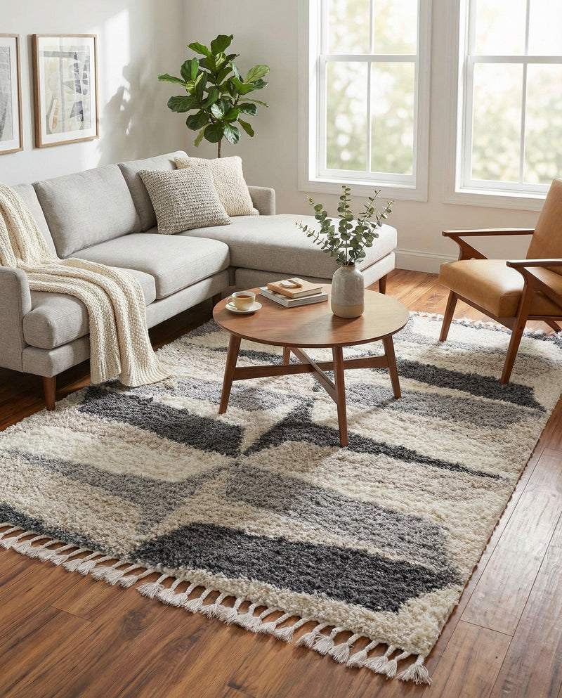 Cozy Cove Shag Collection Area Rug -  Tidewater Rectangle Gray  lifestyle 20