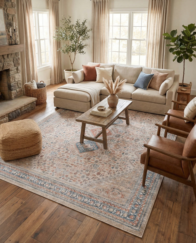 Coastal Haven Collection Area Rug -  Harborview Rectangle Multi  lifestyle 58