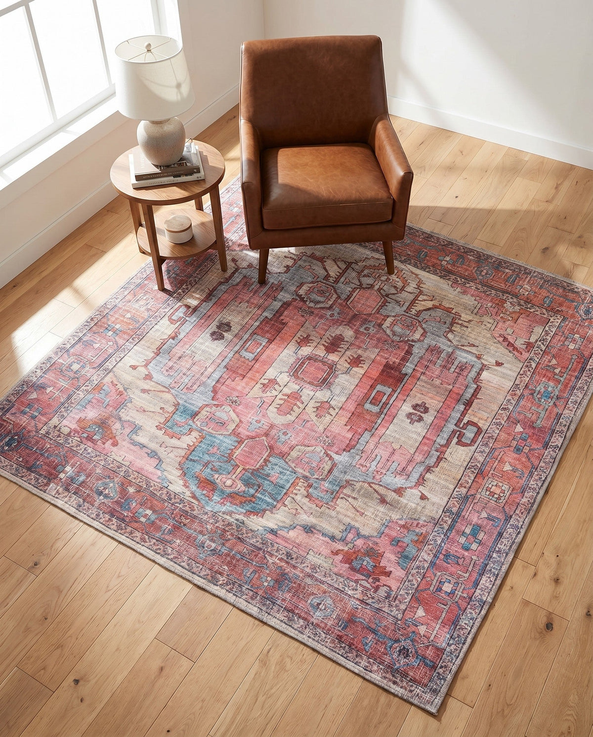 Zahara Oasis Collection Area Rug - Sahara Square Beige  lifestyle 148