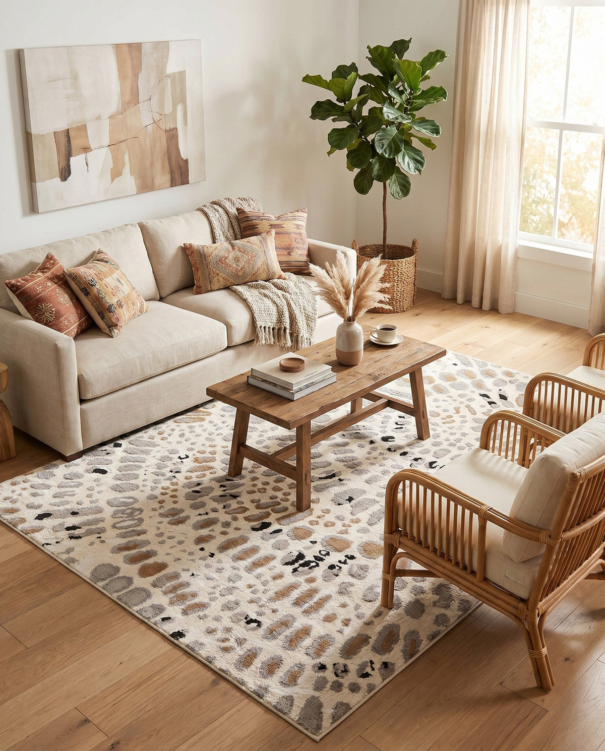 Sienna Collection Area Rug -  Modena Rectangle Ivory  lifestyle 20