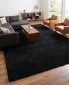 Solid Shag Seaside Collection Area Rug - Azure Cove (Charcoal) Rectangle Charcoal  lifestyle 12