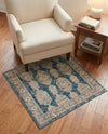 Seville Stripes Collection Area Rug -  Granada (Blue) Square Blue  lifestyle 76
