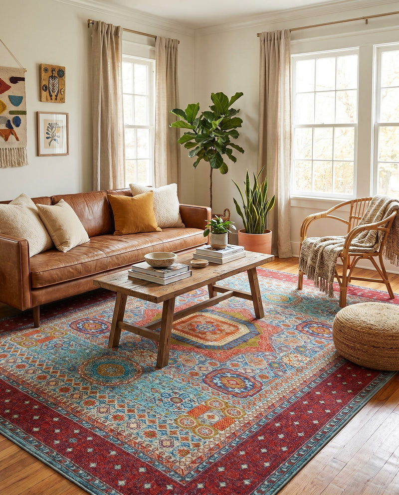 Bazaar Chic Collection Area Rug -  Nador Square Multi  lifestyle 49