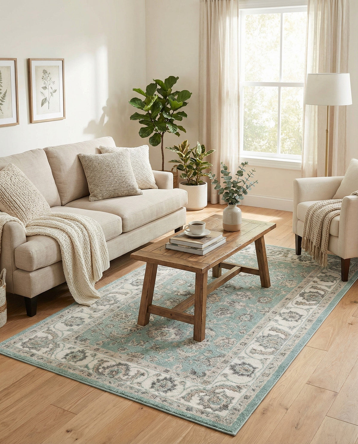 Adriana Terrace Collection Area Rug -  Positano (Aqua) Rectangle Aqua  lifestyle 19