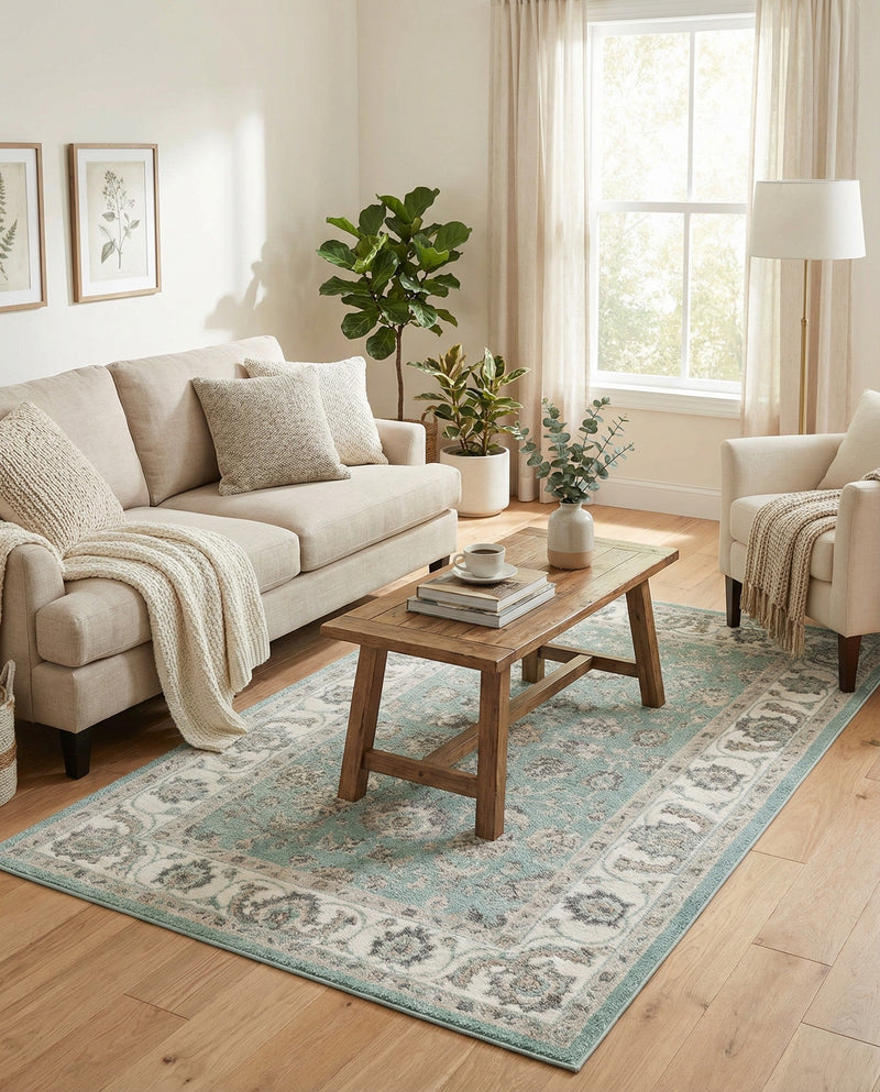 Adriana Terrace Collection Area Rug -  Positano (Aqua) Rectangle Aqua  lifestyle 19