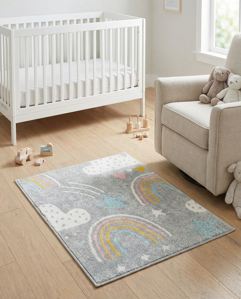 Wonder Tykes Collection Area Rug -  Pixel Rectangle Gray  lifestyle 14