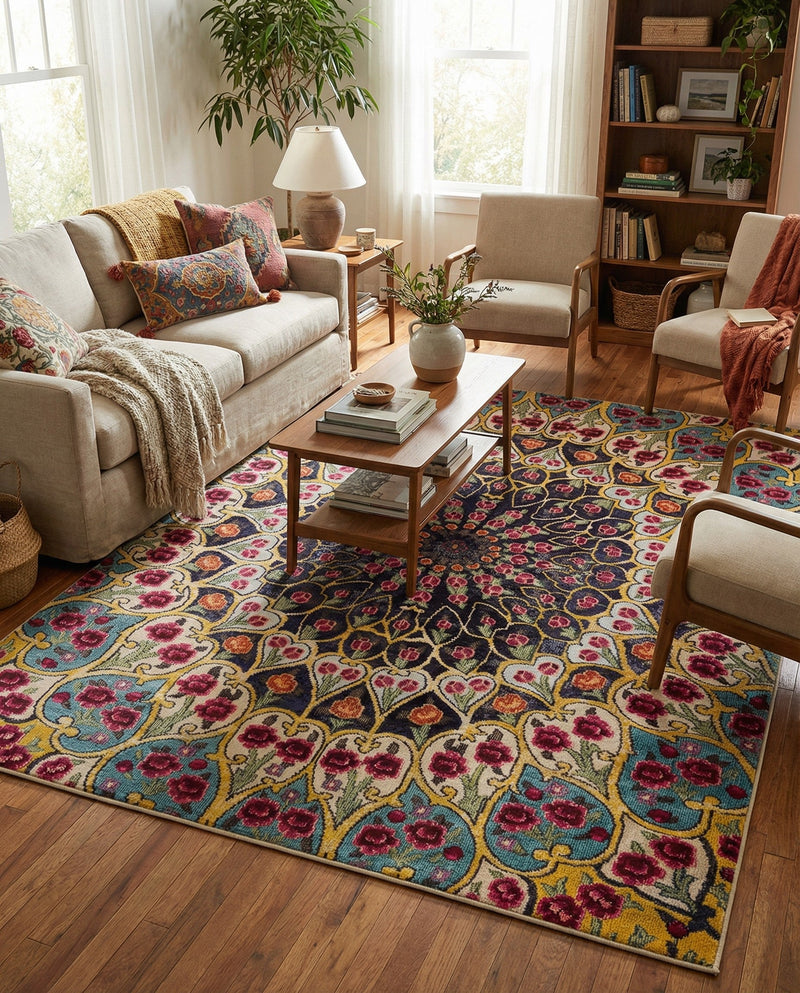 Venetian Tapestry Collection Area Rug -  Burano Rectangle Multi  lifestyle 23