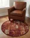 Autumn Meadow Collection Area Rug -  Harvesthill Round Terracotta  lifestyle 67