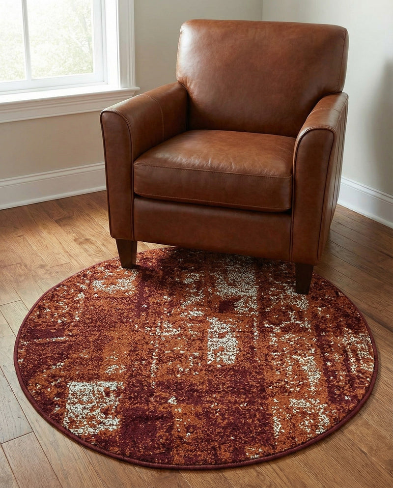 Autumn Meadow Collection Area Rug -  Harvesthill Round Terracotta  lifestyle 67